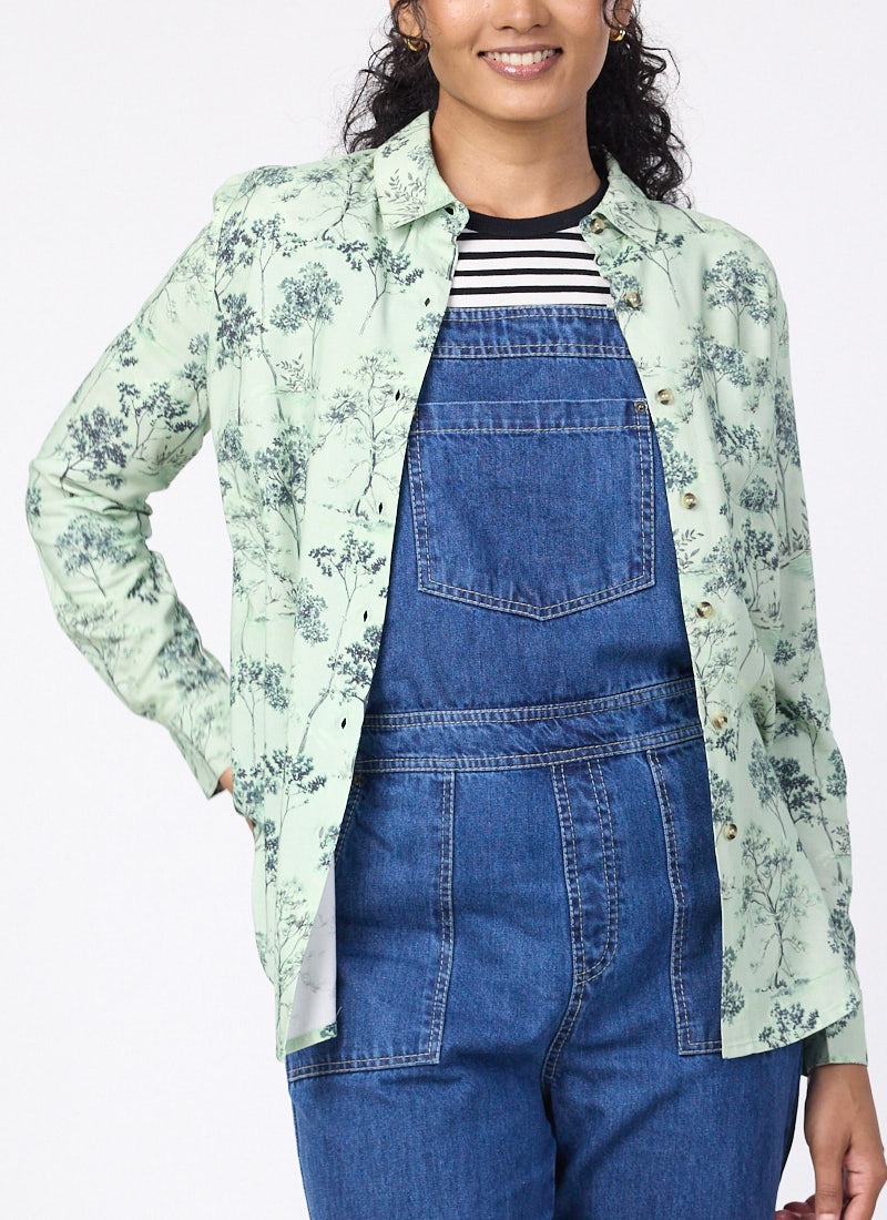 Sharon Tree Print Oversized Shirt
