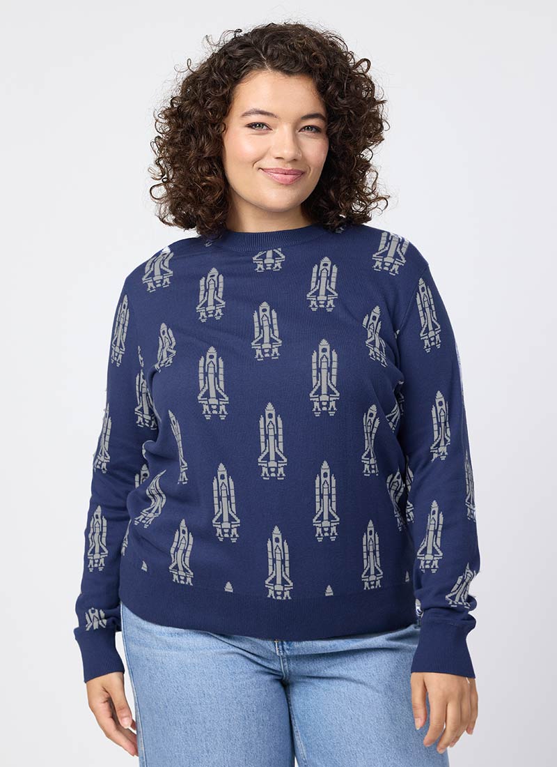 Valentina Retro Rocket Intarsia Knit Jumper