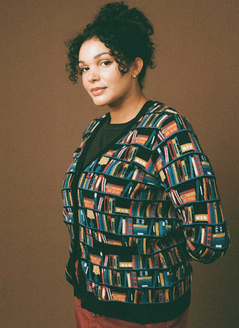 Althea Bookshelves Jacquard Cardigan