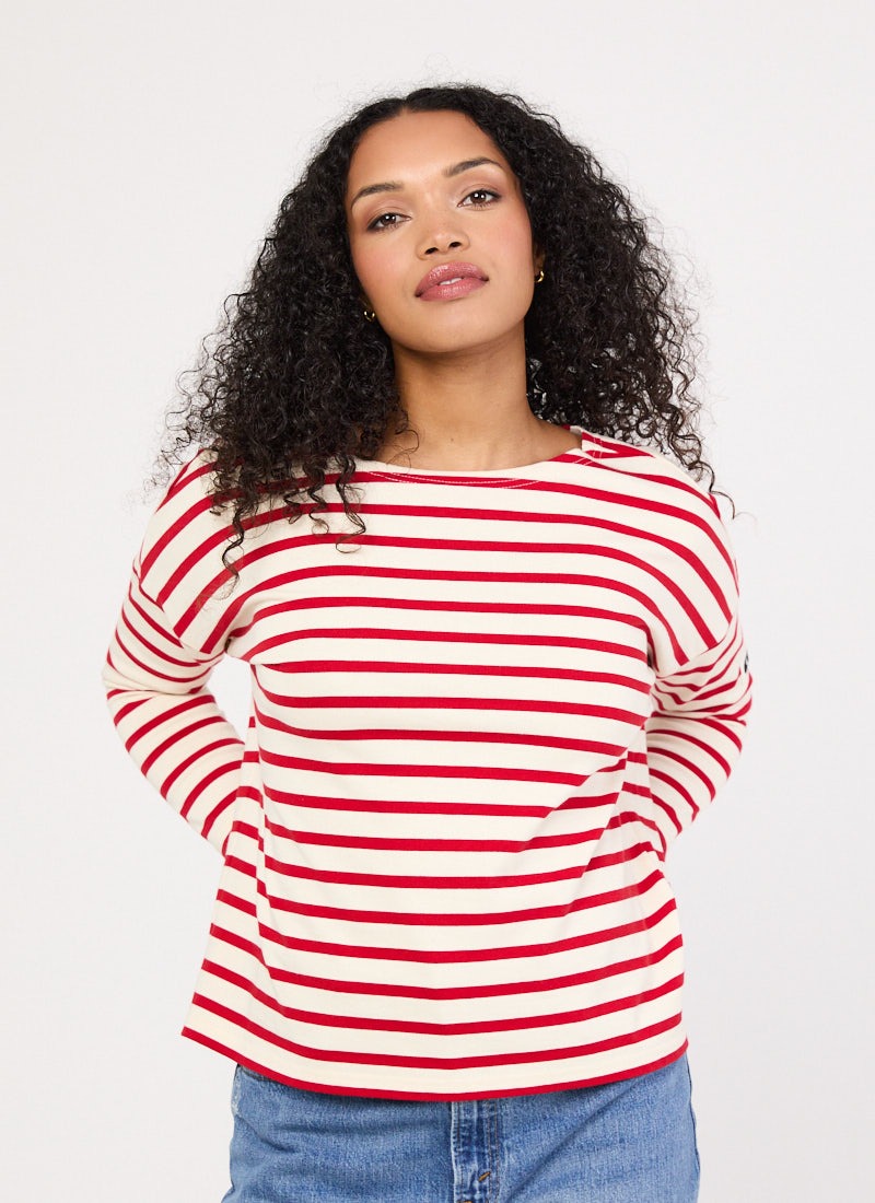 Community Clothing X Joanie - Seberg Red Breton Stripe Top