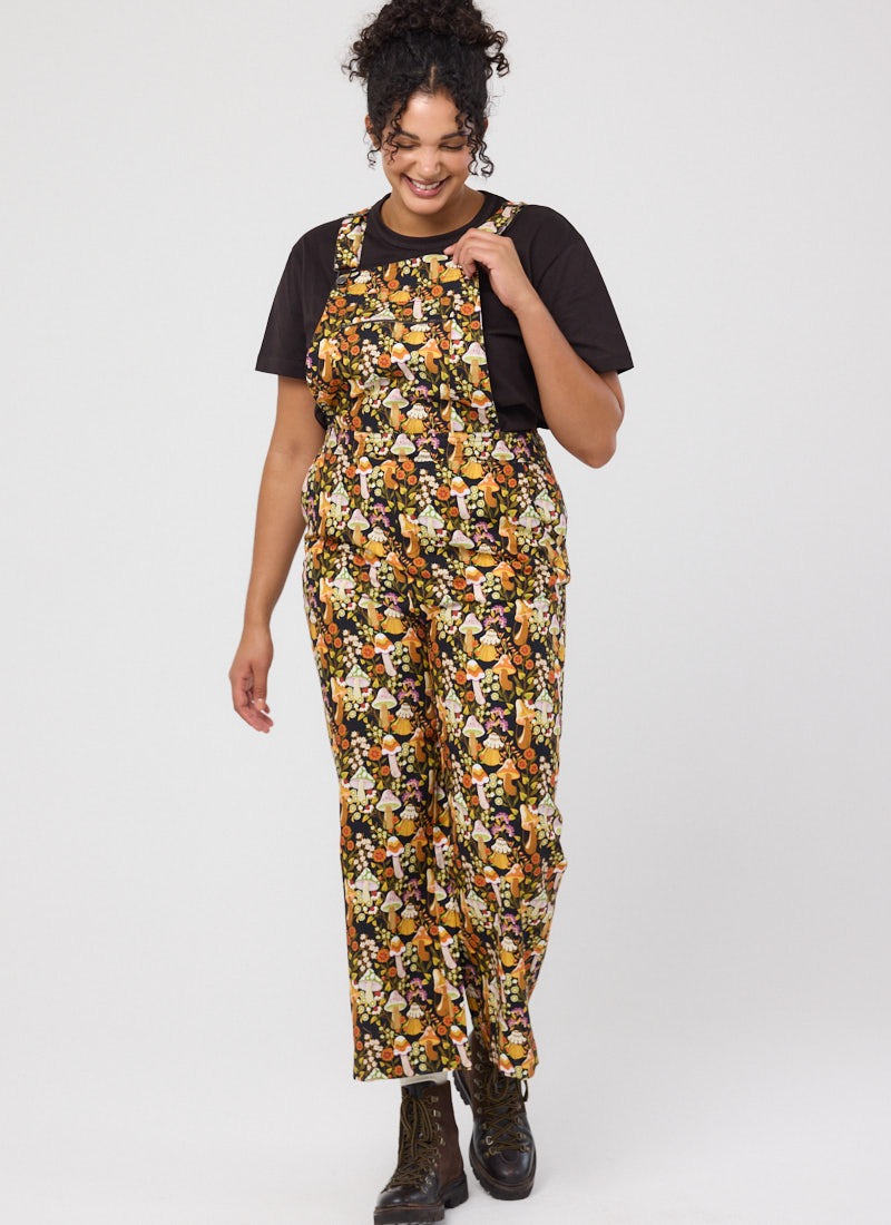 Leroy Mushroom Print Dungarees