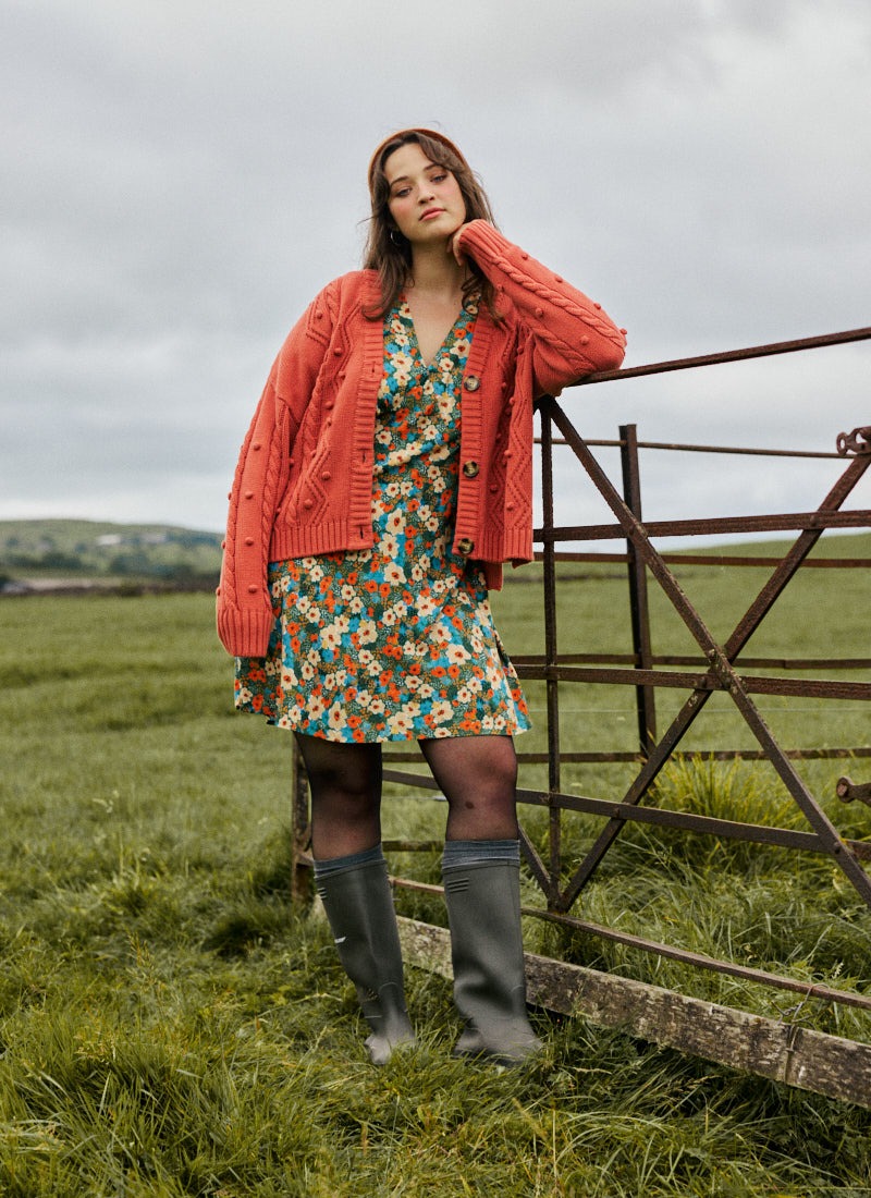 Nova Wildflower Print Puff Sleeve Mini Dress