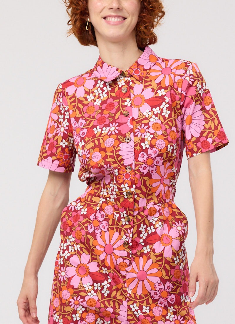 Ithaca Deckchair Floral Print Short Sleeve Boilersuit