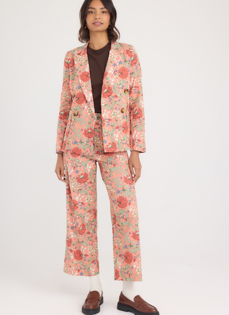 Richy Vintage Floral Print Soft Tailored Blazer