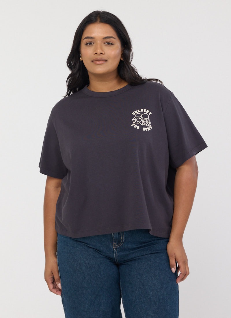 Brona Unlucky For Some Boxy Fit Graphic Tee