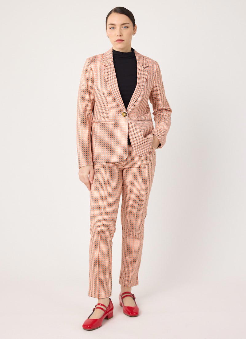 Marilyn Micro Check Print Tapered Trousers