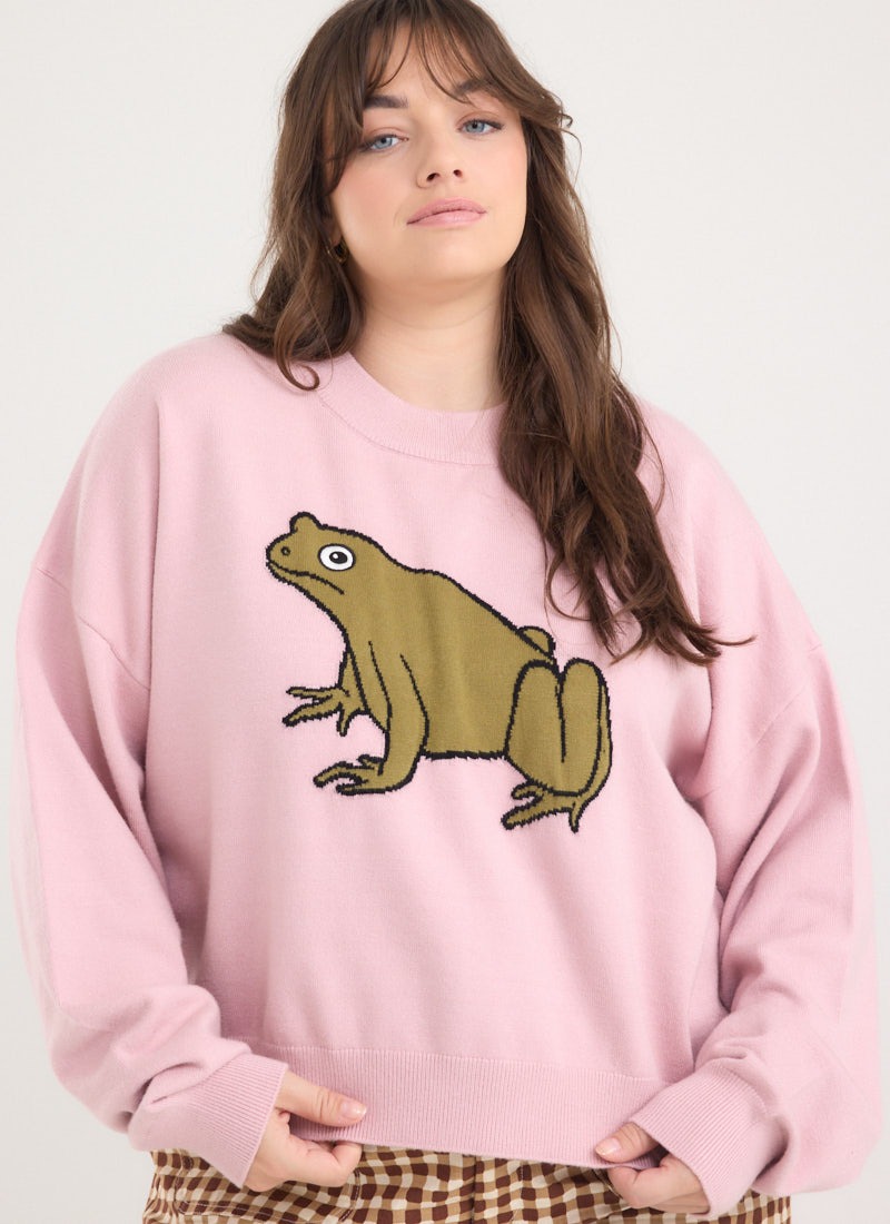 Whiskey Frog Intarsia Knitted Jumper