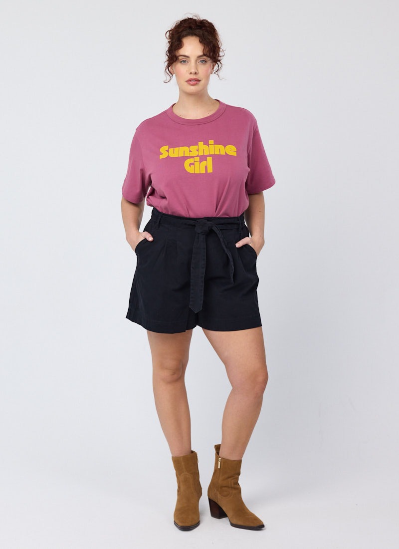 Lenny High Waist Shorts - Black