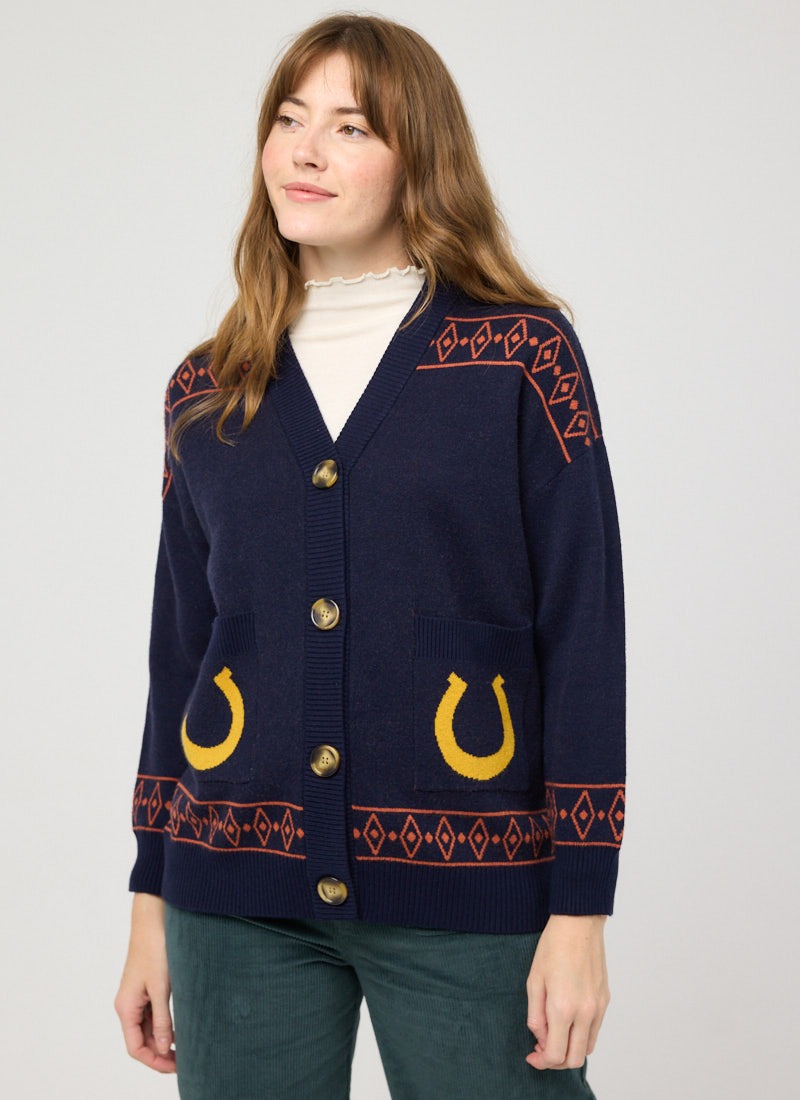 Clydesdale Western Intarsia Oversized Knitted Cardigan