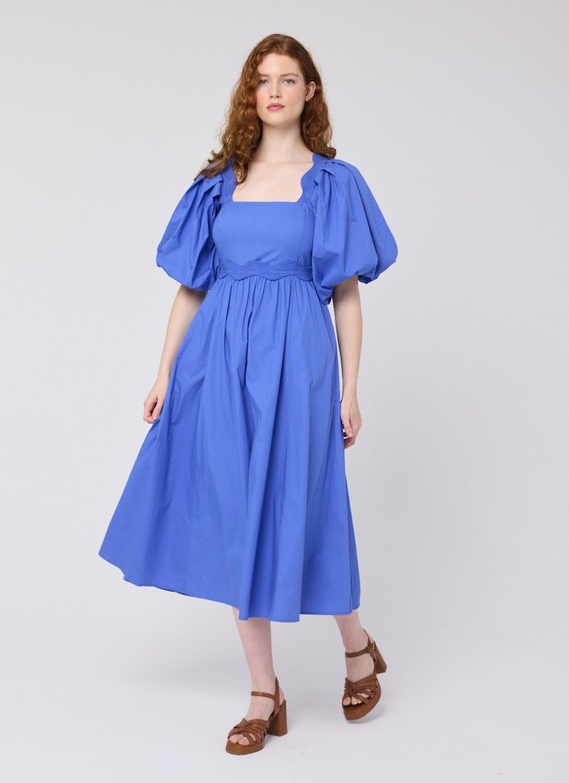 Stella Puff Sleeve Midaxi Dress - Blue