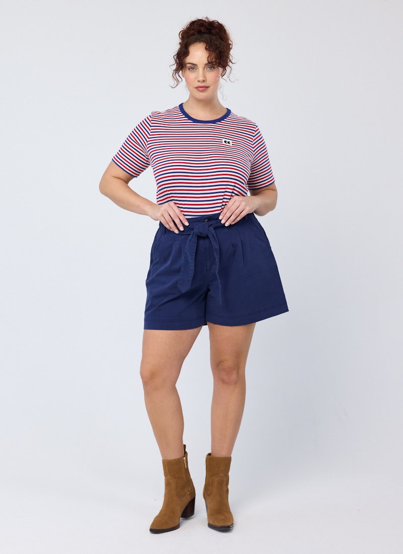 Lenny High Waist Shorts - Navy