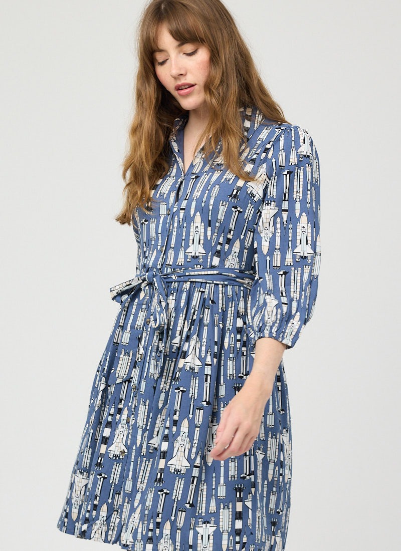 Andi Rocket Print Shirt Dress