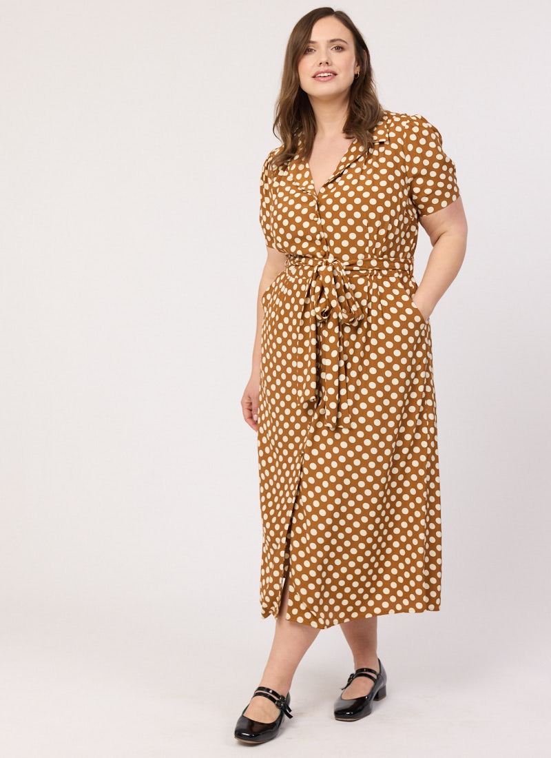 Roberta Polka Dot Print Midaxi Tea Dress