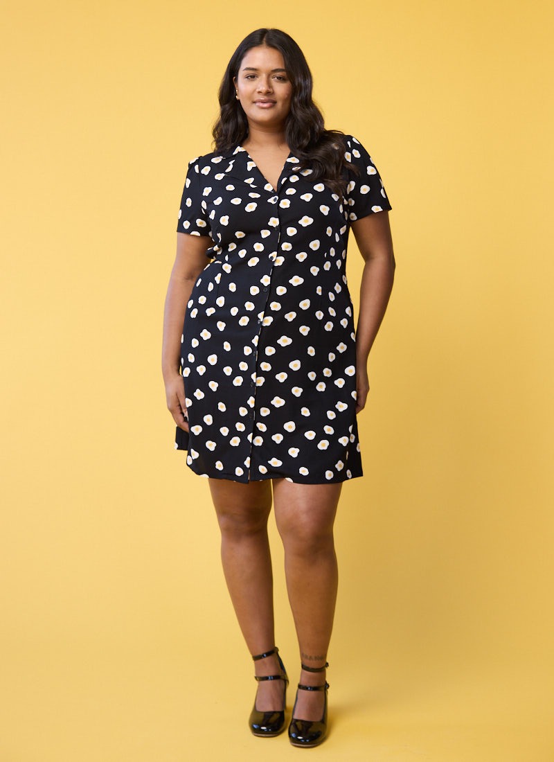 Freida Fried Eggs Print Tea Dress