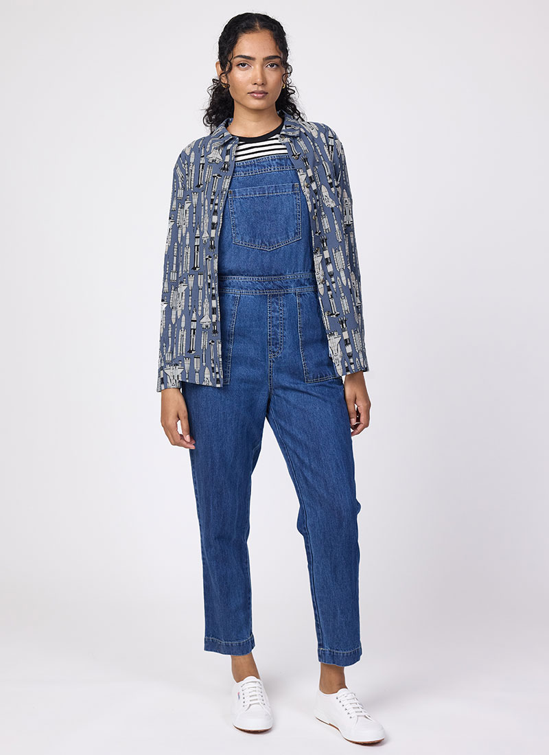 Sharon Rocket Print Oversized Shirt