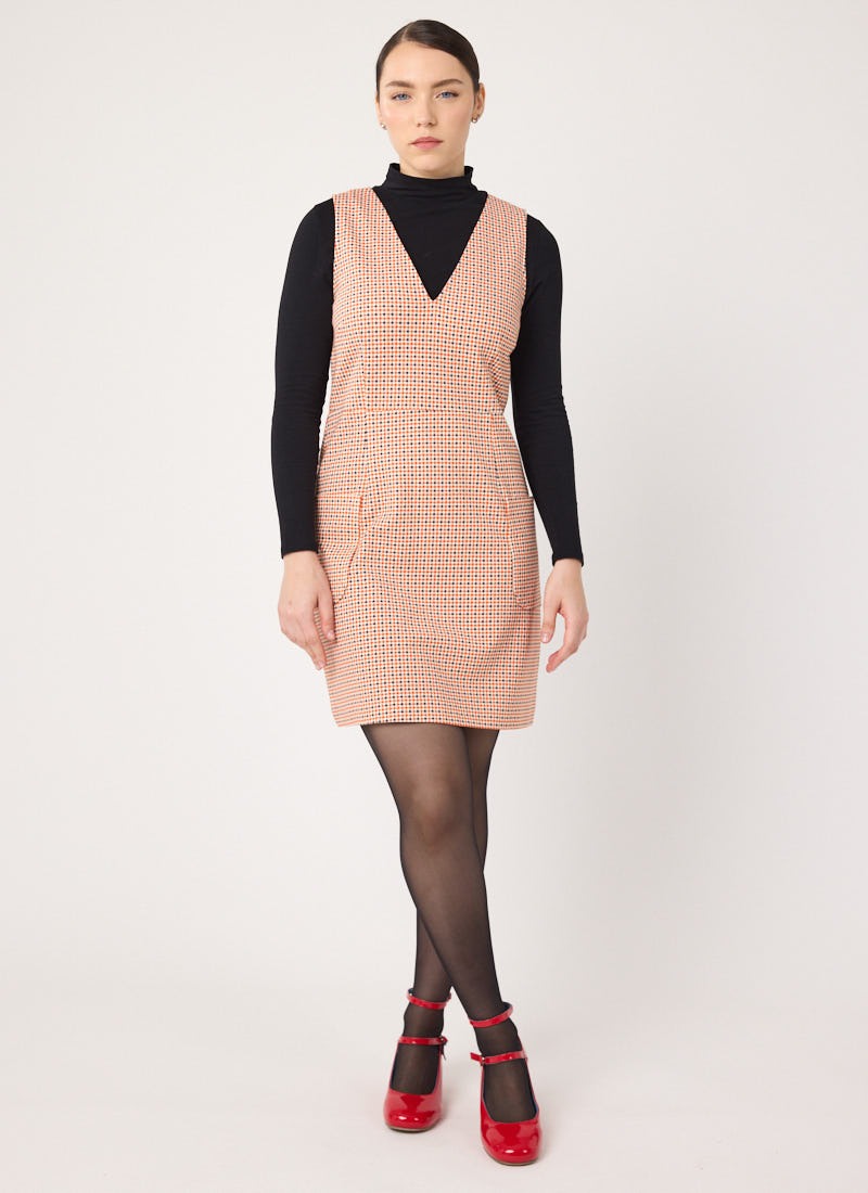 Ohlson Micro Check Print Pinafore Dress