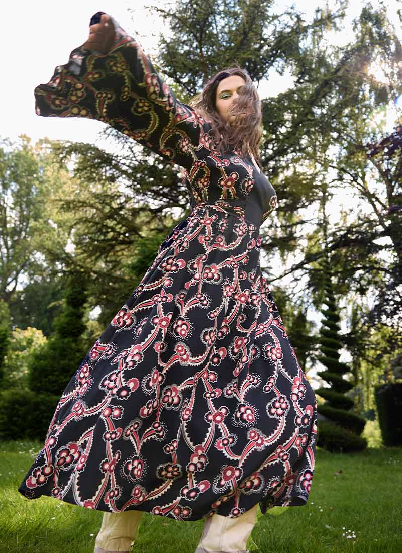 Celia Birtwell X Joanie - Mystic Daisy Printed Flared Sleeve Kaftan Maxi Dress