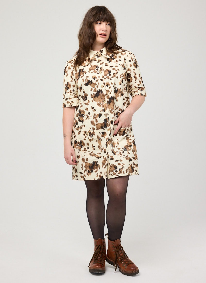 Anderson Cow Print A-Line Shift Dress