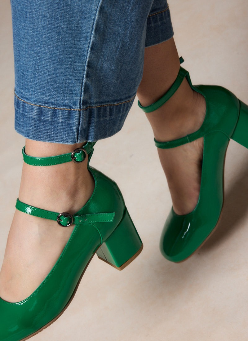 Rouen Patent Leather Mary Jane Shoes - Green