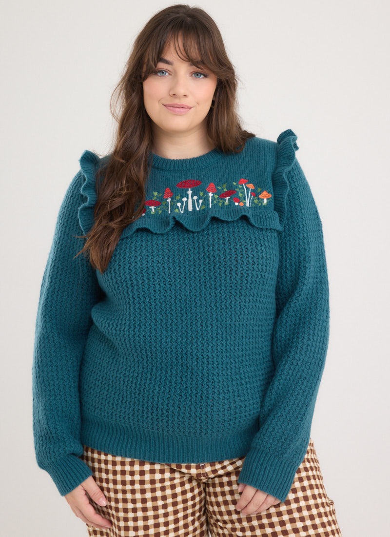 Ness Mushroom Embroidered Knitted Jumper