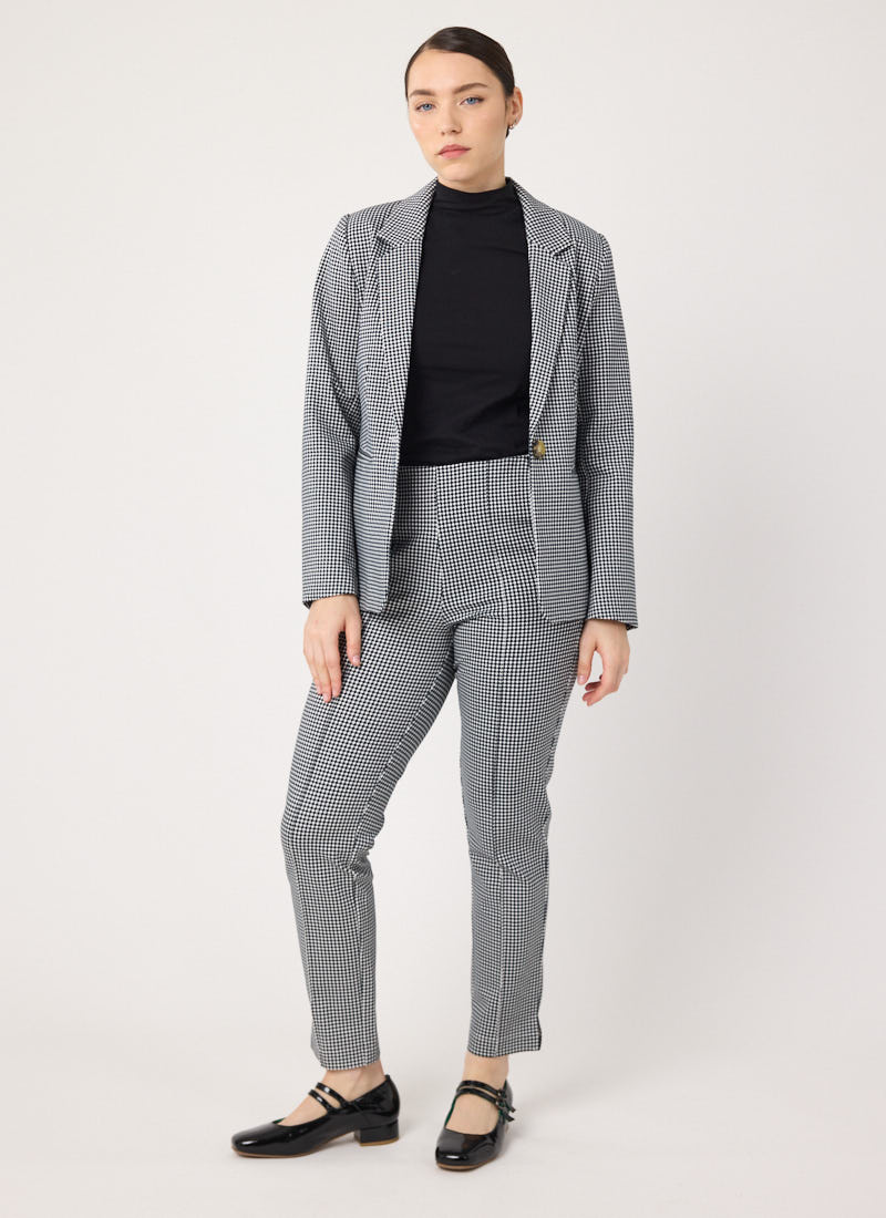 Francis Dogtooth Print Tailored Blazer