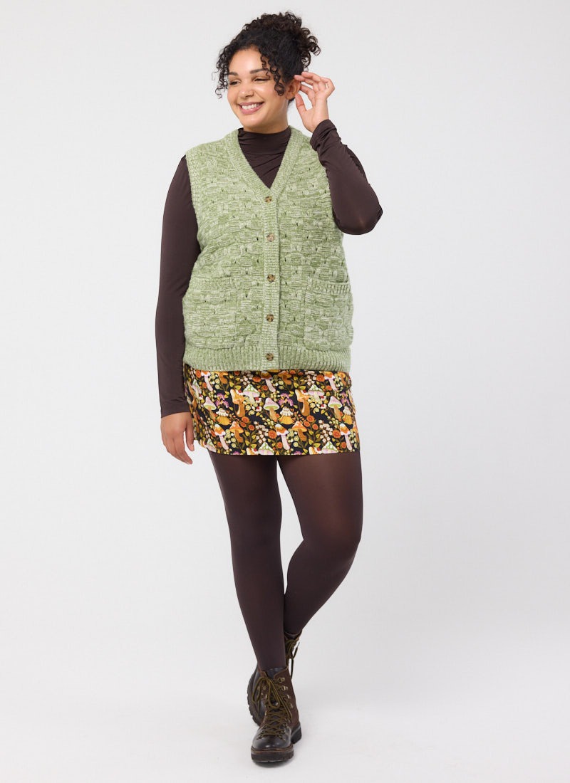 Scarlett Mushroom Print A-Line Skirt