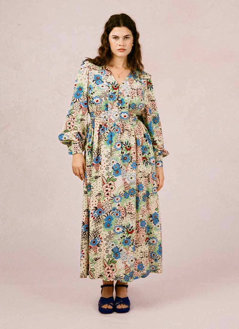 Celia Birtwell X Joanie - Pretty Woman Floral Print Bell Sleeve Maxi Dress
