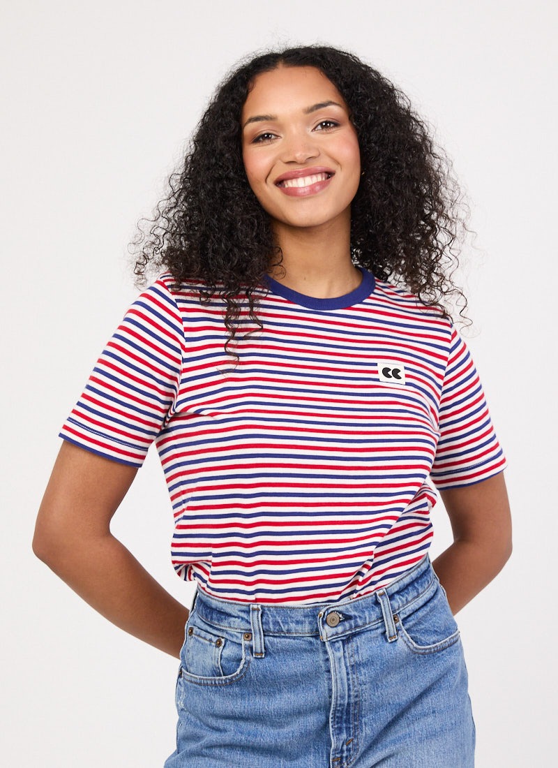 Community Clothing X Joanie - Belmondo Blue And Red Stripe Tee