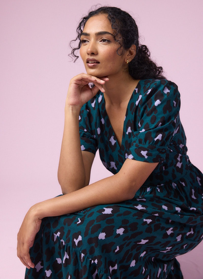 Albertine Leopard Print Midaxi Dress