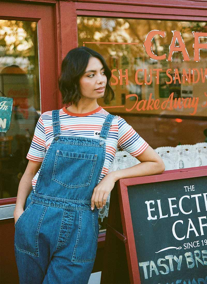 Community Clothing X Joanie - Belmondo Orange And Blue Stripe Tee