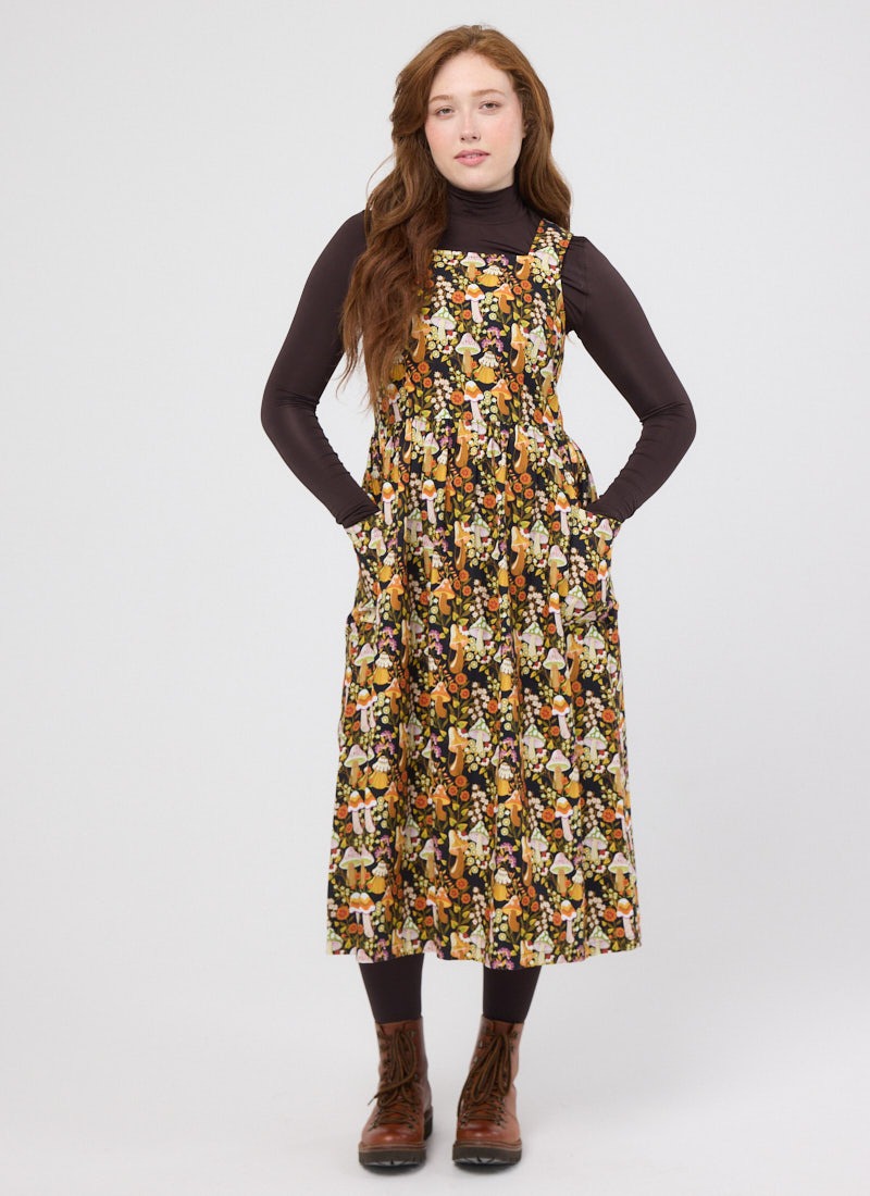 Aiken Mushroom Print Pinafore Dress