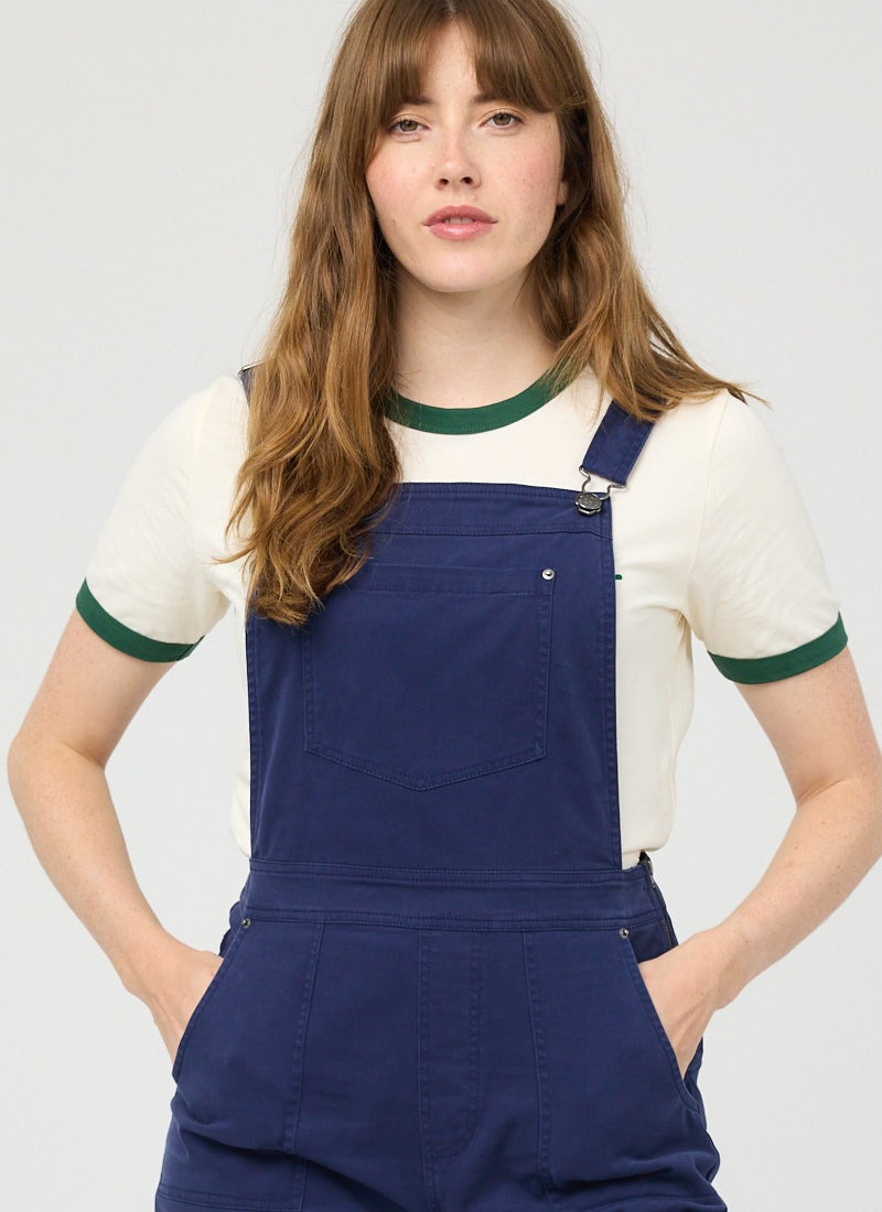 Leanne High Waist Dungarees - Navy