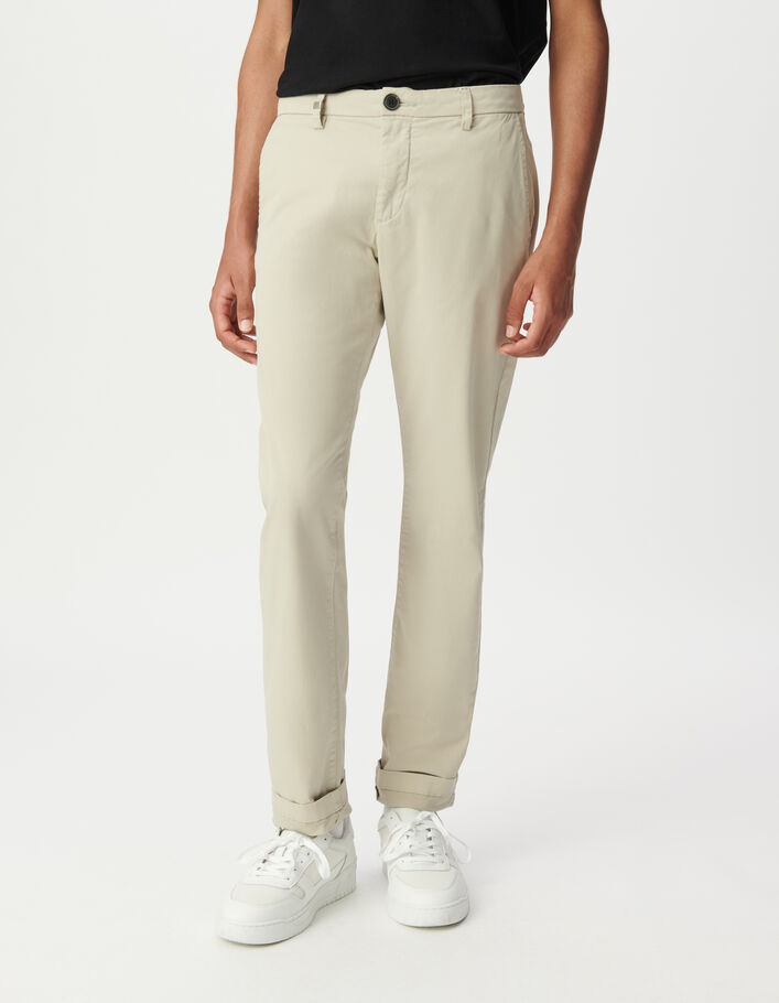 Pantalon chino SLIM mastic Homme