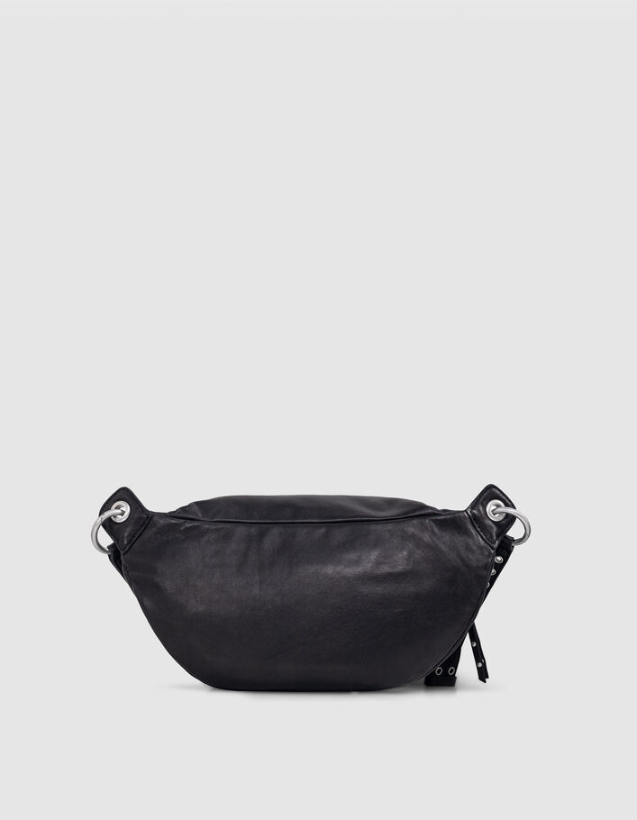 Sac banane 1440 noir cuir Femme