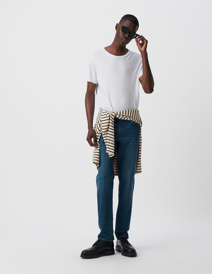 T-shirt blanc coton modal Homme