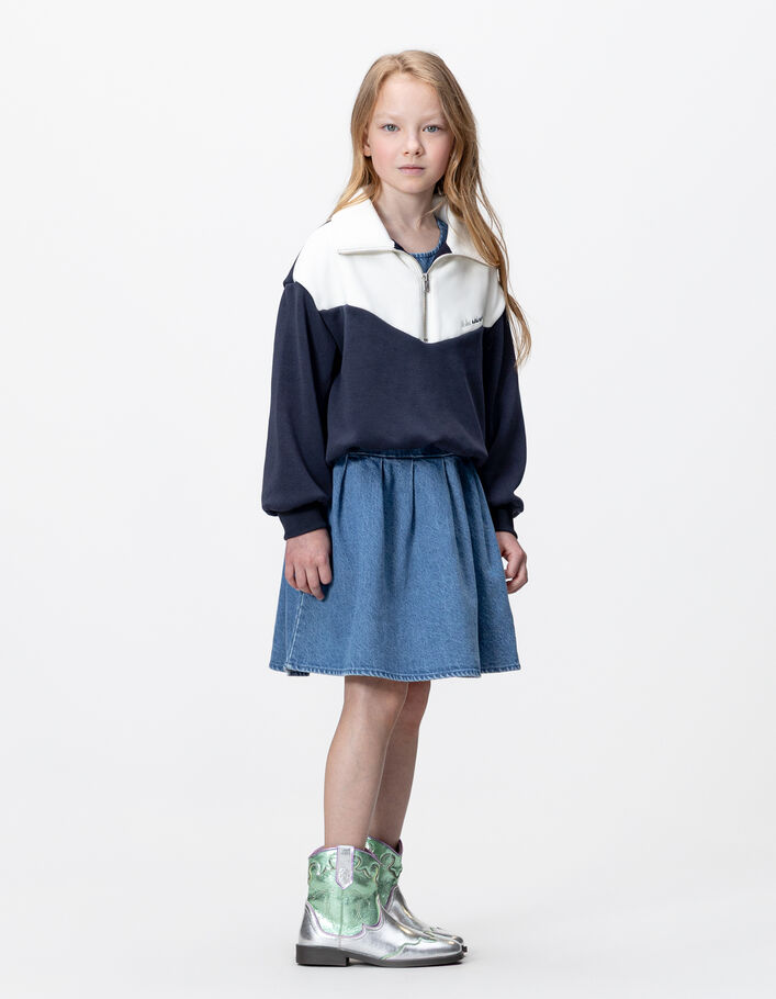 Robe 2-en-1 en jean avec sweat camionneur fille