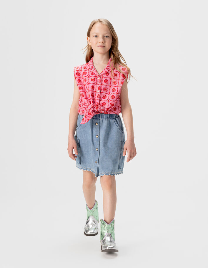 Jupe en jean bleu poches esprit battle fille