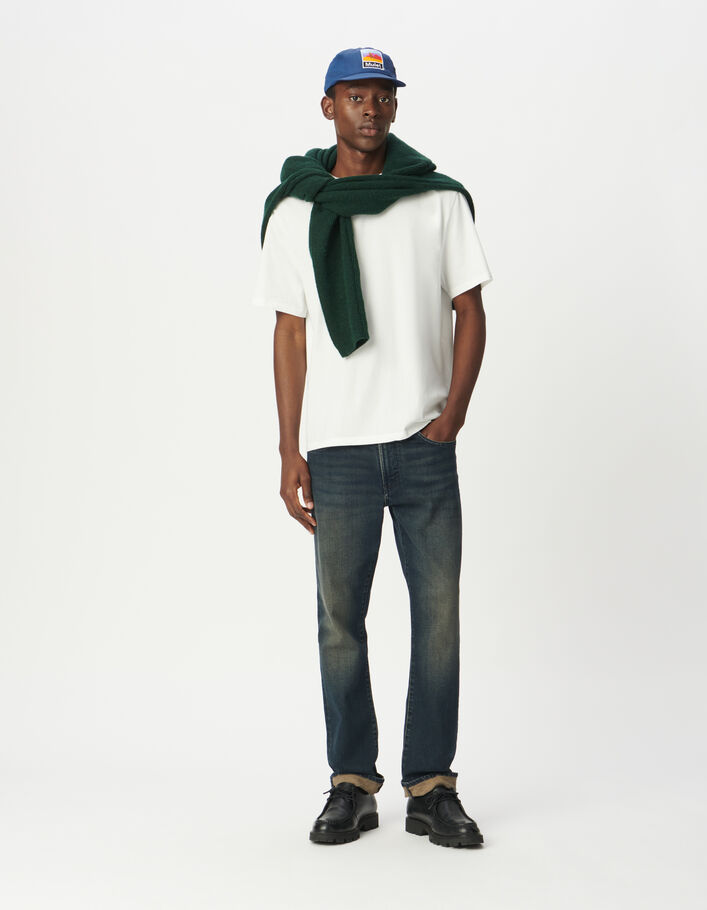 T-shirt blanc col rond manches courtes Homme