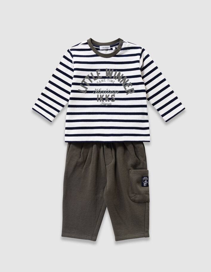 Ensemble t-shirt ray&eacute; et pantalon molleton b&eacute;b&eacute; gar&ccedil;on