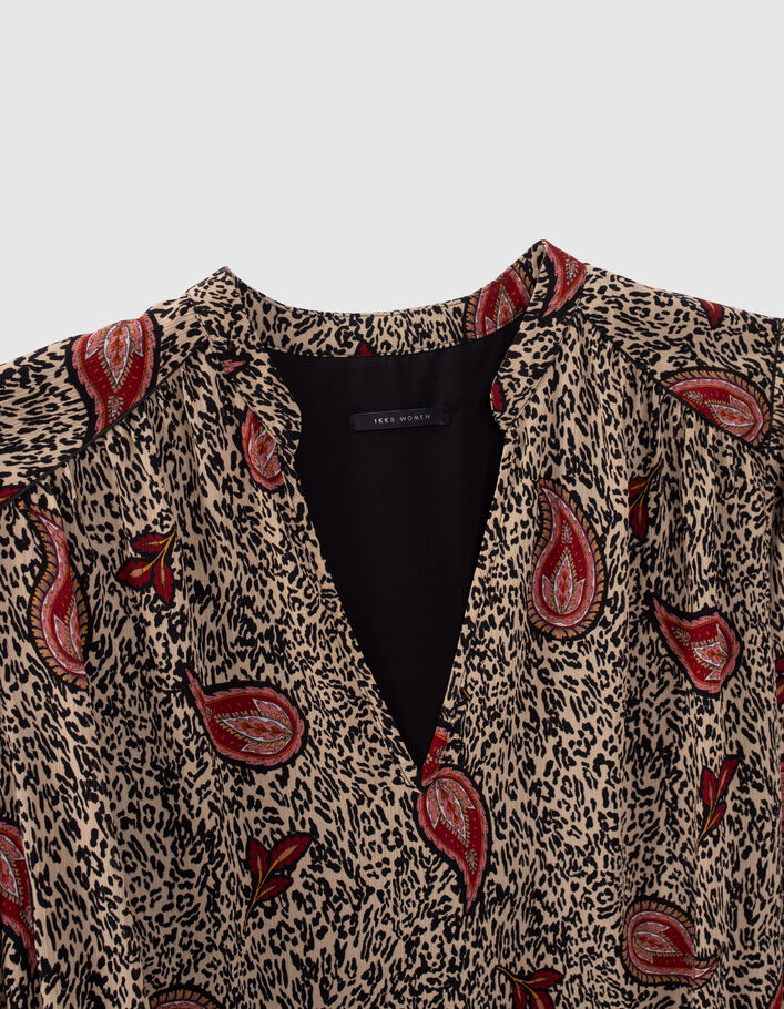 Robe &eacute;crue recycl&eacute;e imprim&eacute; l&eacute;o cachemire Femme