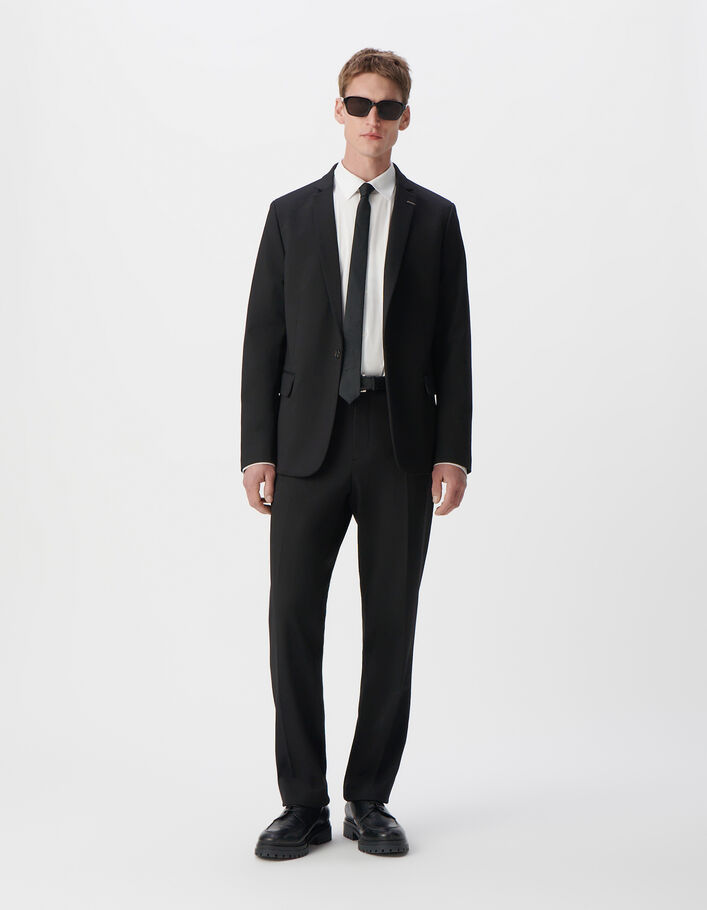 Veste de costume SLIM noire maille Milano Homme