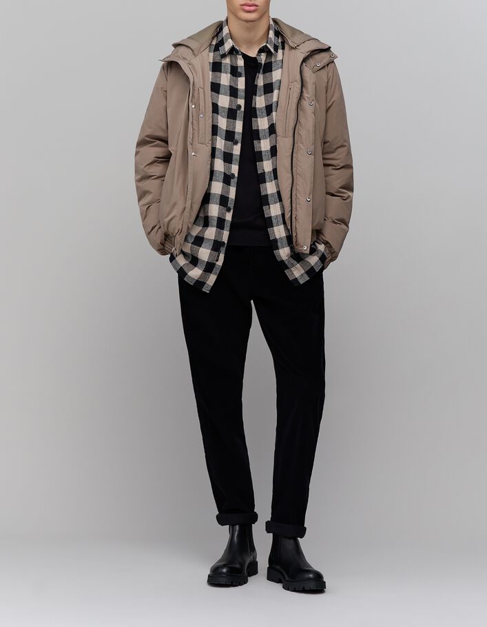 Doudoune gr&egrave;ge capuche n&eacute;opr&egrave;ne amovible Homme