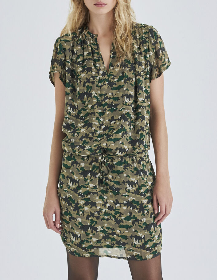 Robe lichen imprim&eacute; green camo Femme