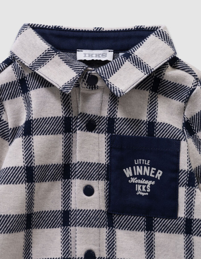 Chemise &eacute;crue motif carreaux marine b&eacute;b&eacute; gar&ccedil;on