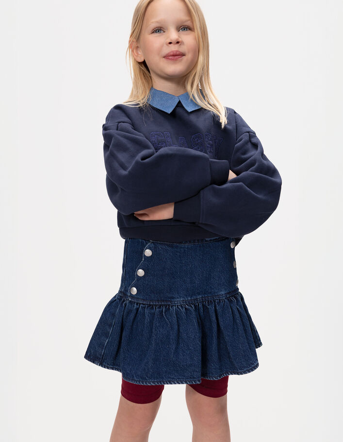 Jupe en jean bleu boutons pressions esprit pont fille