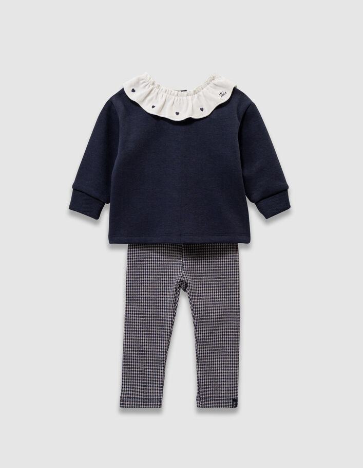 Ensemble top et leggings motif pied-de-poule b&eacute;b&eacute; fille