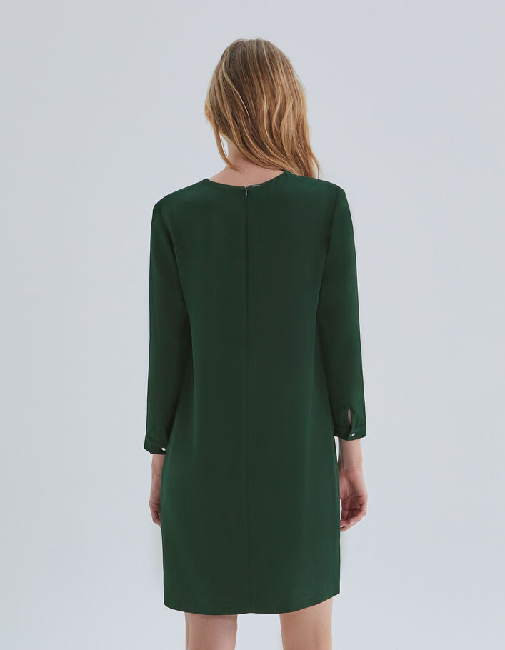 Robe verte avec gourmette m&eacute;tal devant Femme