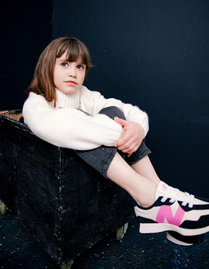 Baskets noir, &eacute;cru, rose NEW BALANCE 327 fille