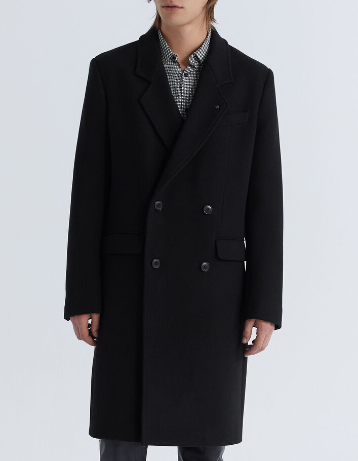 Pure Edition - Manteau noir boutonnage crois&eacute; Homme