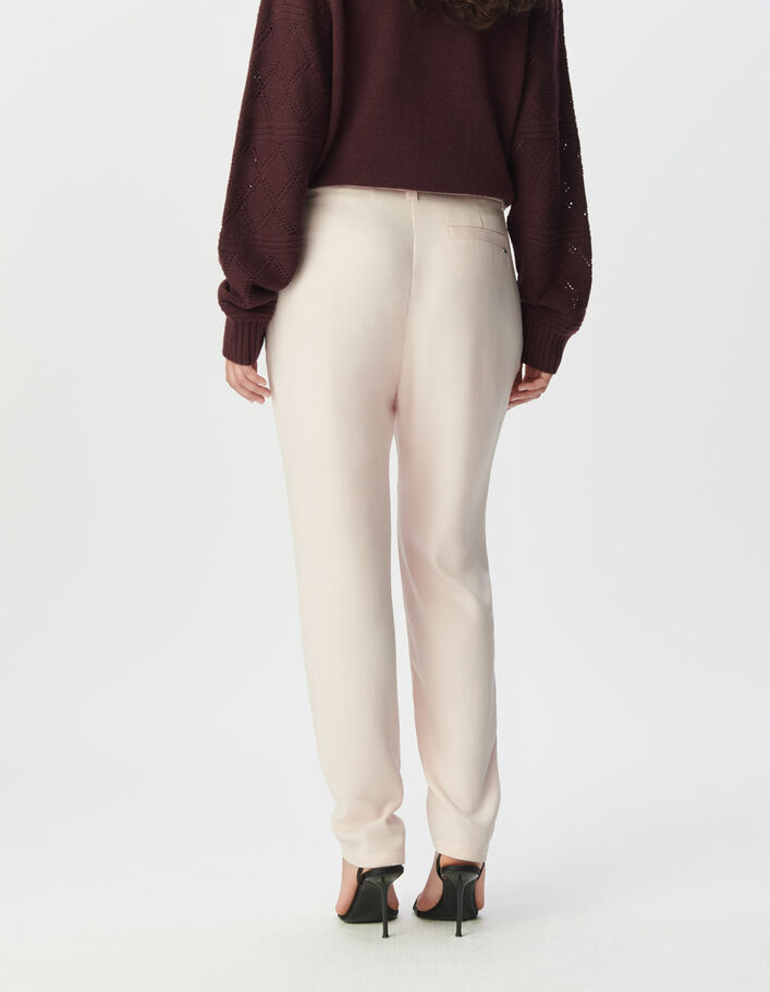 Pantalon de tailleur rose taille asym&eacute;trique Femme